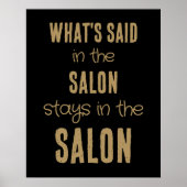 Fun Gezegde Wat gezegd heeft in de Salon Gold Blac Poster (Voorkant)