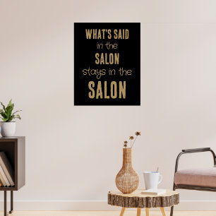 Fun Gezegde Wat gezegd heeft in de Salon Gold Blac Poster
