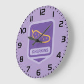 Fun Gherkin Pickle Icon Purple and Yellow Grote Klok (Hoek)