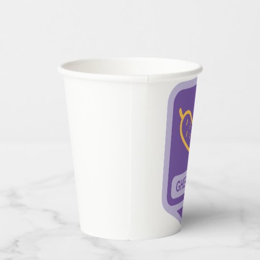 Fun Gherkin Pickle Icon Purple and Yellow Papieren Bekers (Rechts)