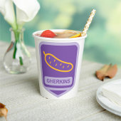 Fun Gherkin Pickle Icon Purple and Yellow Papieren Bekers