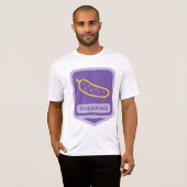 Fun Gherkin Pickle Icon Purple and Yellow T-shirt (Voorkant volledig)