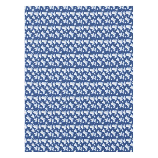 Fun Ghost Blue Sky Halloween Night Star Waterverf Tafelkleed (Voorkant)