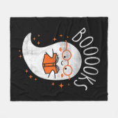 Fun Ghost Book Reading Halloween Cute Teacher Top Fleece Deken (Voorkant (Horizontaal))