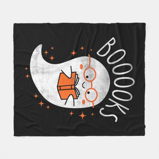 Fun Ghost Book Reading Halloween Cute Teacher Top Fleece Deken (Voorkant (Horizontaal))