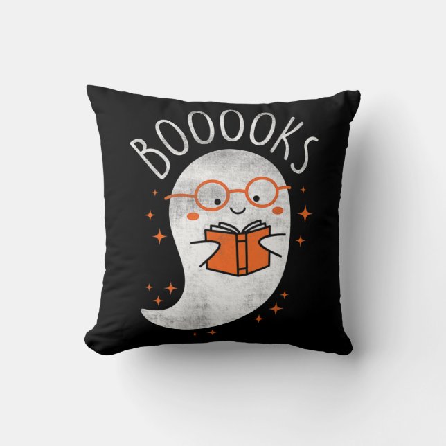 Fun Ghost Book Reading Halloween Cute Teacher Top  Kussen (Voorkant)