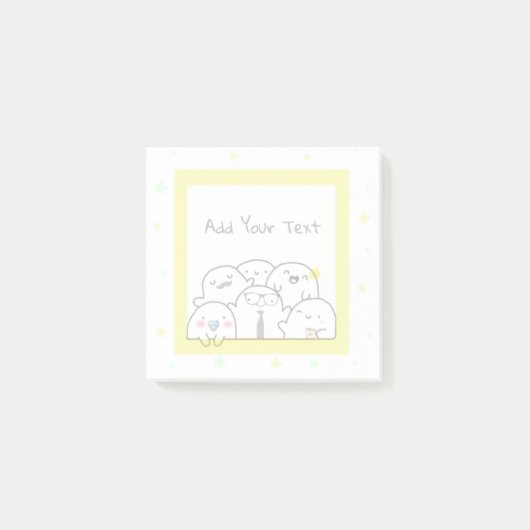 Fun Ghost Family Custom Girly Yellow Design Post-it® Notes (Voorkant)