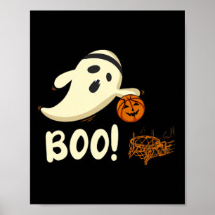 Fun Ghost Player Boo Bysketbyll Halloween Kostuum Poster