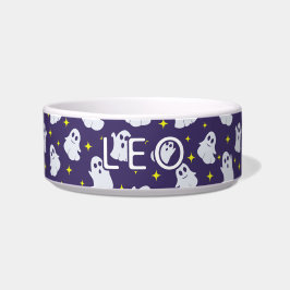 Fun Ghosts Pattern Paarse Halloween Voedende Kat Voerbakje