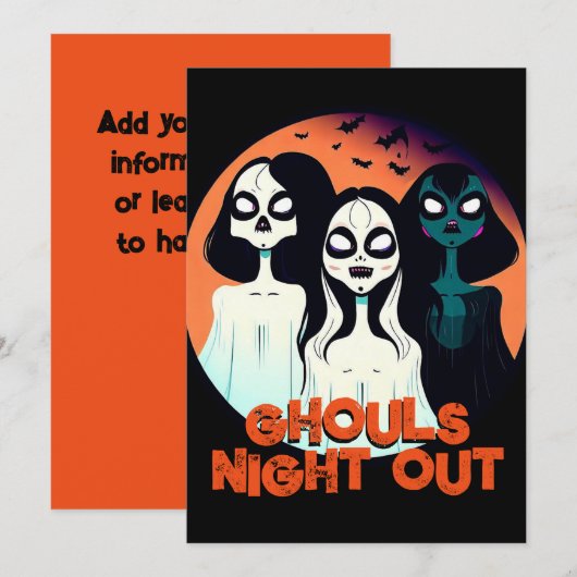 Fun Ghouls Night Out Kaart (Voorkant / Achterkant)