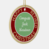 Fun Gift! Gelukkig kerstversiering in ruste Keramisch Ornament (Rechts)