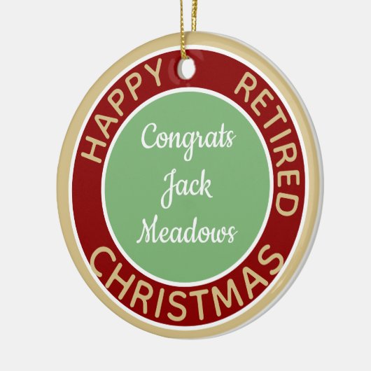 Fun Gift! Gelukkig kerstversiering in ruste Keramisch Ornament (Links)