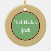 Fun Gift! Gelukkig kerstversiering in ruste Keramisch Ornament (Achterkant)