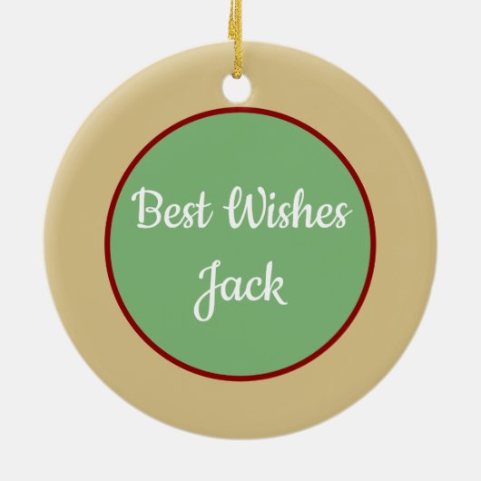 Fun Gift! Gelukkig kerstversiering in ruste Keramisch Ornament (Achterkant)