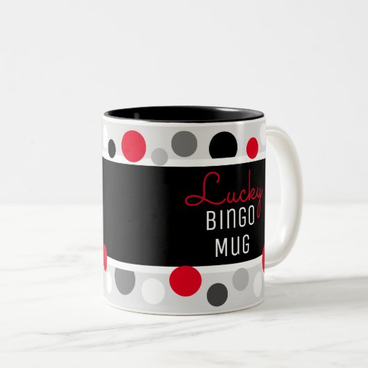 Fun Gift! Lucky Bingo Mok Two-Tone Koffee Mok (Voorkant rechts)
