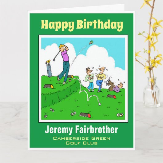 Fun Gift voor Golfer. Golf Player heeft Slecht T-s Kaart (Gele Bloem)