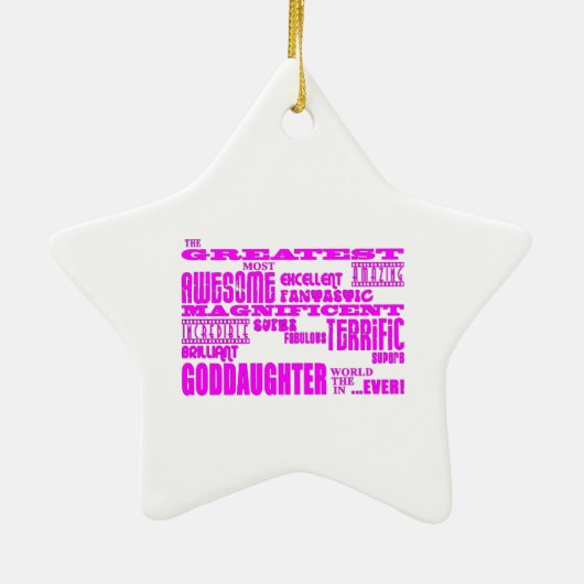 Fun Gifts for Goddaughters : Greatest Goddochter Keramisch Ornament (Achterkant)