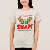 Fun Gingerbread Man Cookie Christmas Tri-Blend Shirt (Voorkant)