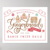 Fun Gingerbrood Bakery Co Persoonlijke familienaam Poster (Voorkant)