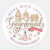 Fun Gingerbrood Baking Co Gingerbrood House Baking Ronde Sticker (Voorkant)