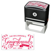 Fun Gingerbrood Baking Co Persoonlijke familienaam Zelfinktende Stempel (In situ)