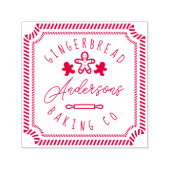 Fun Gingerbrood Cookies Gepersonaliseerde familien Zelfinktende Stempel (Design)