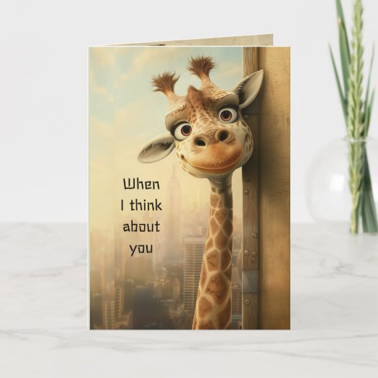 Fun Giraffe Animal Love You Humor Kaart (Voorkant)
