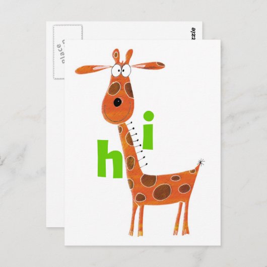 Fun Giraffe Briefkaart (Voorkant / Achterkant)
