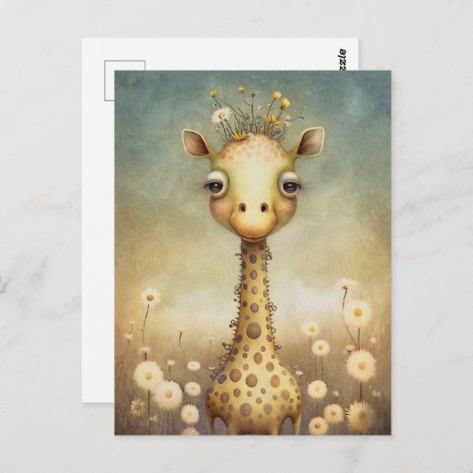 Fun Giraffe Briefkaart (Voorkant / Achterkant)