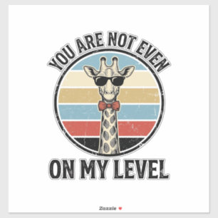 Fun Giraffe Citaat Vintage Gravure T-Shirt Desi Sticker