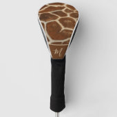 Fun Giraffe Custom Name Animal Print Golfheadcover (Voorkant)
