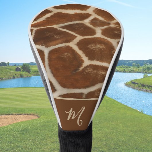Fun Giraffe Custom Name Animal Print Golfheadcover