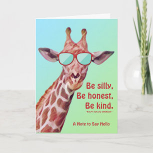 Fun Giraffe Motivatie Wees Gekke Emerson Quote  Kaart