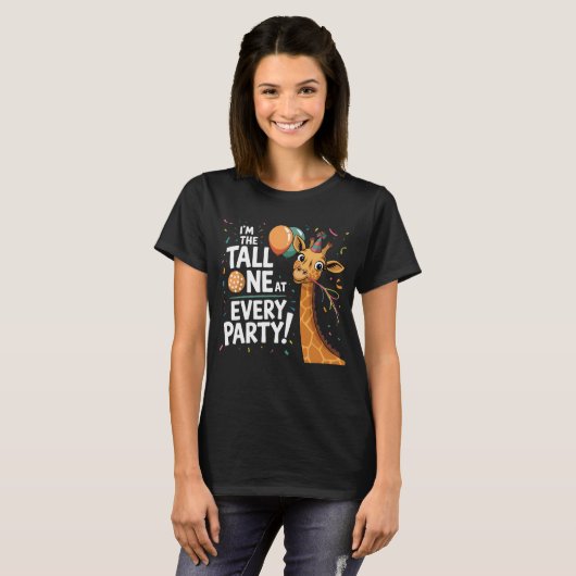 Fun Giraffe Party Design - Ik ben de Grote! T-shirt (Voorkant volledig)