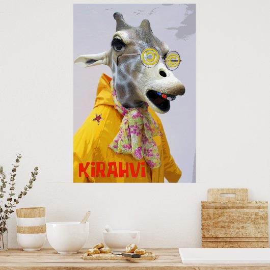 Fun Giraffe Poster! Poster (Keuken)