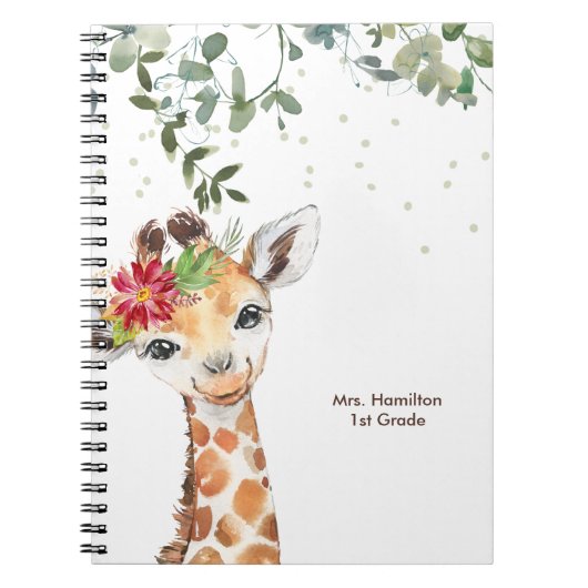 Fun Giraffe Teacher Gift Notitieboek (Voorkant)