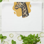Fun Giraffe Vintage Gravure Shirt Ontwerp_1 Theedoek (Gevouwen)