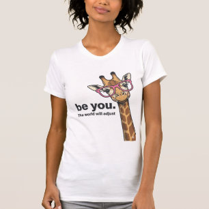 Fun Giraffe Wees Jij Vintage Gravure Shirt Ontwerp