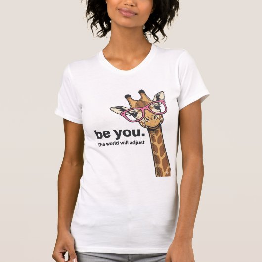 Fun Giraffe Wees Jij Vintage Gravure Shirt Ontwerp (Voorkant)