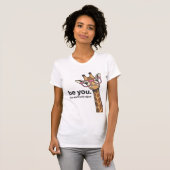Fun Giraffe Wees Jij Vintage Gravure Shirt Ontwerp (Voorkant volledig)