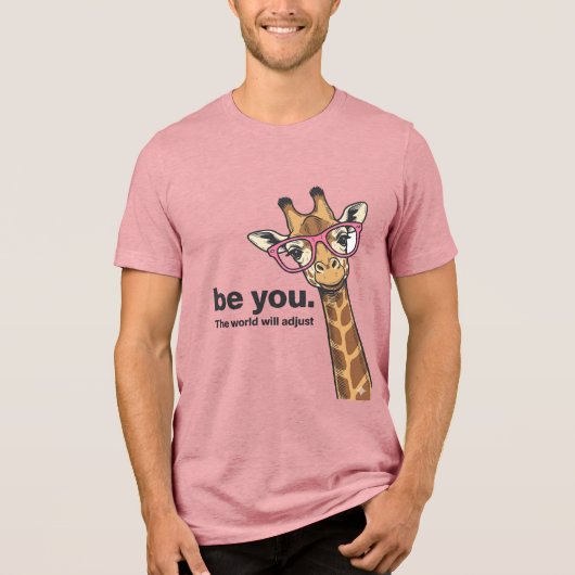 Fun Giraffe Wees Jij Vintage Gravure Shirt Ontwerp (Voorkant)