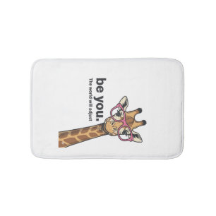 Fun Giraffe Wees Jij Vintage Gravure Shirt Ontwerp Badmat