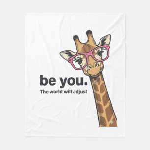 Fun Giraffe Wees Jij Vintage Gravure Shirt Ontwerp Fleece Deken
