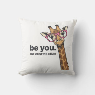 Fun Giraffe Wees Jij Vintage Gravure Shirt Ontwerp Kussen