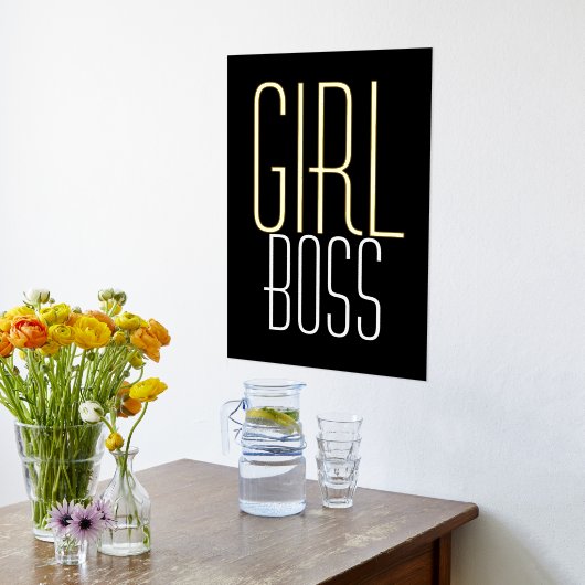 Fun Girl Boss Black Luxury Real Folie Prints (Laag (Keuken))