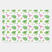 Fun Girl Party Dinosaur Stippen Lines Cute Kinder Inpakpapier Vel (Voorkant 2)