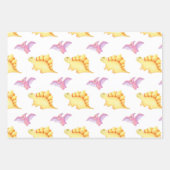 Fun Girl Party Dinosaur Stippen Lines Cute Kinder Inpakpapier Vel (Voorkant)