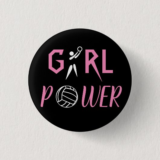 Fun Girl Power Netball Ronde Button 3,2 Cm (Voorkant)