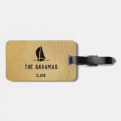 Fun Girls Trippin... Uw bestemming op goud Bagagelabel (Achterkant horizontaal)