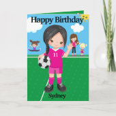 Fun Girls Voetbal Je bent een-doolhof-ing Gelukkig Kaart (Voorkant)